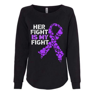 Her Fight is My Fight Pancreatic Cancer Awareness November Womens California Wash Sweatshirt