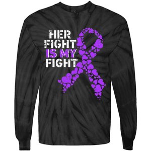 Her Fight is My Fight Pancreatic Cancer Awareness November Tie-Dye Long Sleeve Shirt