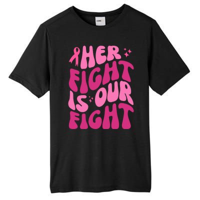 Her Fight Is Our Fight Breast Cancer Awareness Tall Fusion ChromaSoft Performance T-Shirt