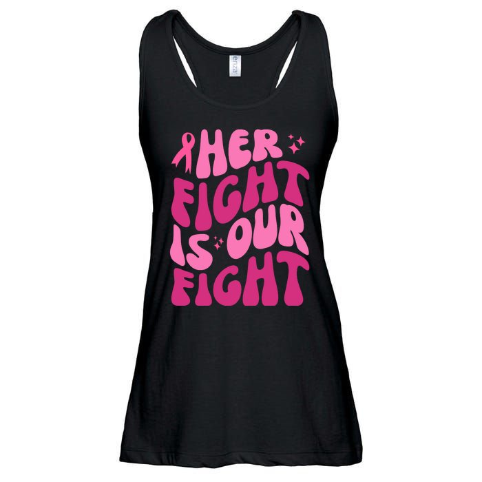 Her Fight Is Our Fight Breast Cancer Awareness Ladies Essential Flowy Tank