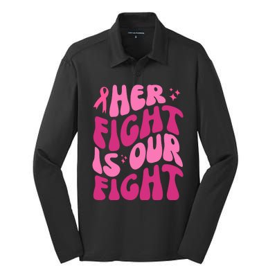 Her Fight Is Our Fight Breast Cancer Awareness Silk Touch Performance Long Sleeve Polo