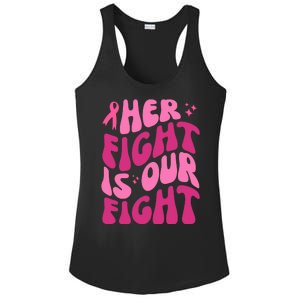 Her Fight Is Our Fight Breast Cancer Awareness Ladies PosiCharge Competitor Racerback Tank