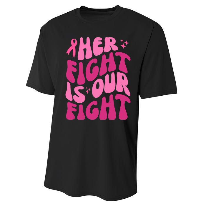 Her Fight Is Our Fight Breast Cancer Awareness Performance Sprint T-Shirt