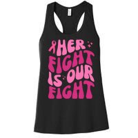 Her Fight Is Our Fight Breast Cancer Awareness Women's Racerback Tank