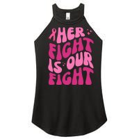 Her Fight Is Our Fight Breast Cancer Awareness Women's Perfect Tri Rocker Tank