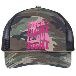 Her Fight Is Our Fight Breast Cancer Awareness Retro Rope Trucker Hat Cap