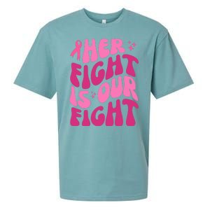 Her Fight Is Our Fight Breast Cancer Awareness Sueded Cloud Jersey T-Shirt