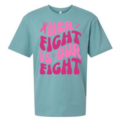 Her Fight Is Our Fight Breast Cancer Awareness Sueded Cloud Jersey T-Shirt