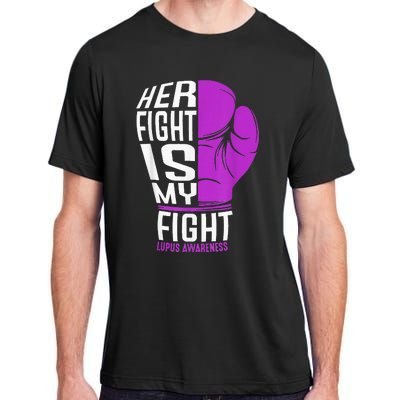 Her Fight Is My Fight SLE Lupus Awareness Purple Boxing Adult ChromaSoft Performance T-Shirt