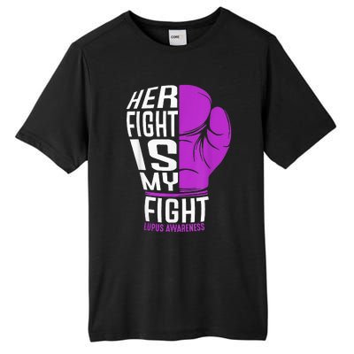 Her Fight Is My Fight SLE Lupus Awareness Purple Boxing Tall Fusion ChromaSoft Performance T-Shirt