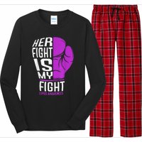 Her Fight Is My Fight SLE Lupus Awareness Purple Boxing Long Sleeve Pajama Set