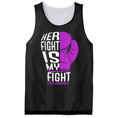 Her Fight Is My Fight SLE Lupus Awareness Purple Boxing Mesh Reversible Basketball Jersey Tank