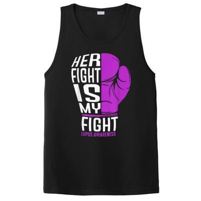 Her Fight Is My Fight SLE Lupus Awareness Purple Boxing PosiCharge Competitor Tank