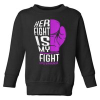 Her Fight Is My Fight SLE Lupus Awareness Purple Boxing Toddler Sweatshirt