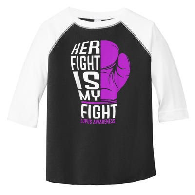 Her Fight Is My Fight SLE Lupus Awareness Purple Boxing Toddler Fine Jersey T-Shirt