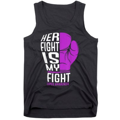 Her Fight Is My Fight SLE Lupus Awareness Purple Boxing Tank Top