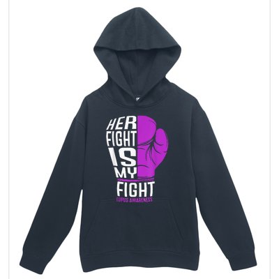 Her Fight Is My Fight SLE Lupus Awareness Purple Boxing Urban Pullover Hoodie