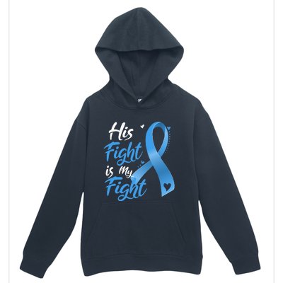 His Fight Is My Fight Prostate Cancer Awareness Month Ribbon Urban Pullover Hoodie