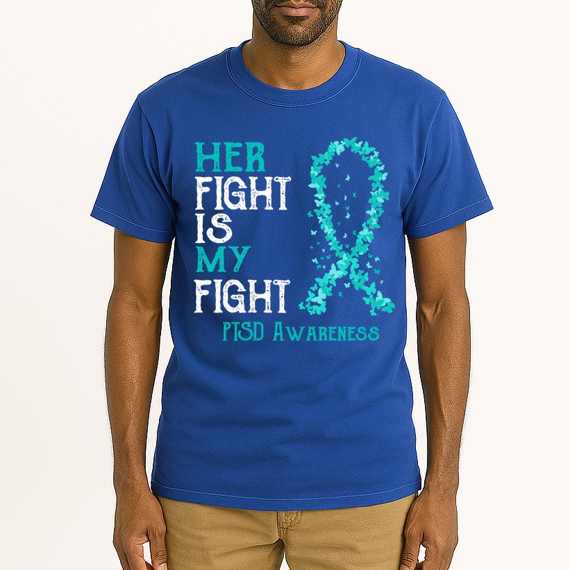 Her Fight Is My Fight Ptsd Awareness Funny Gift Tall T-Shirt