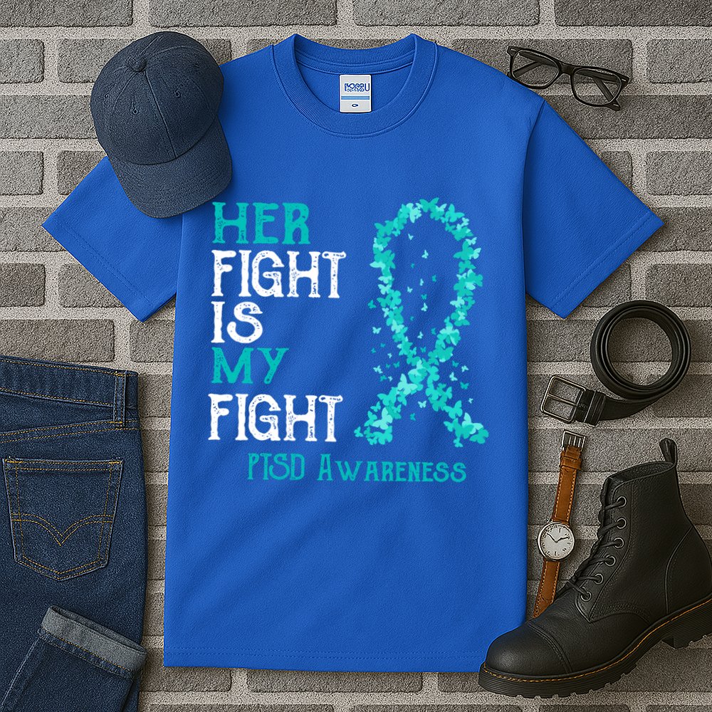 Her Fight Is My Fight Ptsd Awareness Funny Gift Tall T-Shirt