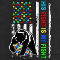 His Fight Is My Fight American Flag Puzzle Autism Awareness 7 Panel Mesh Trucker Snapback Hat
