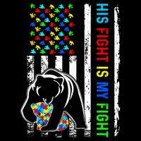 His Fight Is My Fight American Flag Puzzle Autism Awareness Sweatshirt