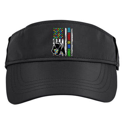 His Fight Is My Fight American Flag Puzzle Autism Awareness Adult Drive Performance Visor