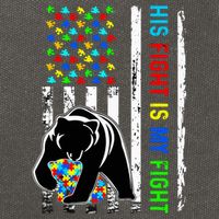 His Fight Is My Fight American Flag Puzzle Autism Awareness Cotton Canvas Backpack