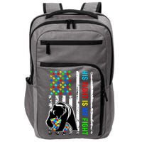His Fight Is My Fight American Flag Puzzle Autism Awareness Impact Tech Backpack