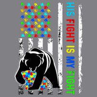 His Fight Is My Fight American Flag Puzzle Autism Awareness Impact Tech Backpack