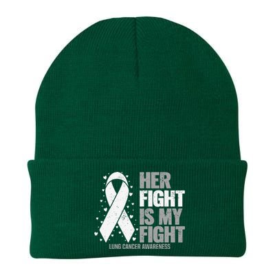 Her Fight is my Fight Lung Cancer Awareness Knit Cap Winter Beanie