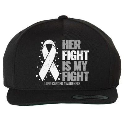 Her Fight is my Fight Lung Cancer Awareness Wool Snapback Cap