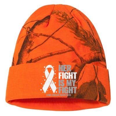 Her Fight is my Fight Lung Cancer Awareness Kati Licensed 12" Camo Beanie