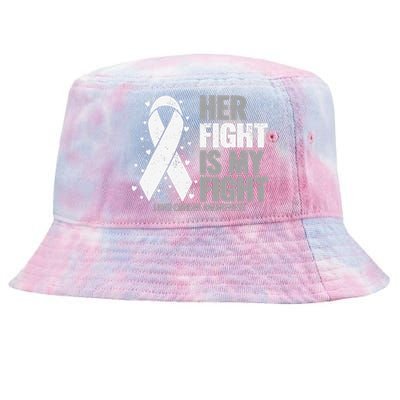 Her Fight is my Fight Lung Cancer Awareness Tie-Dyed Bucket Hat