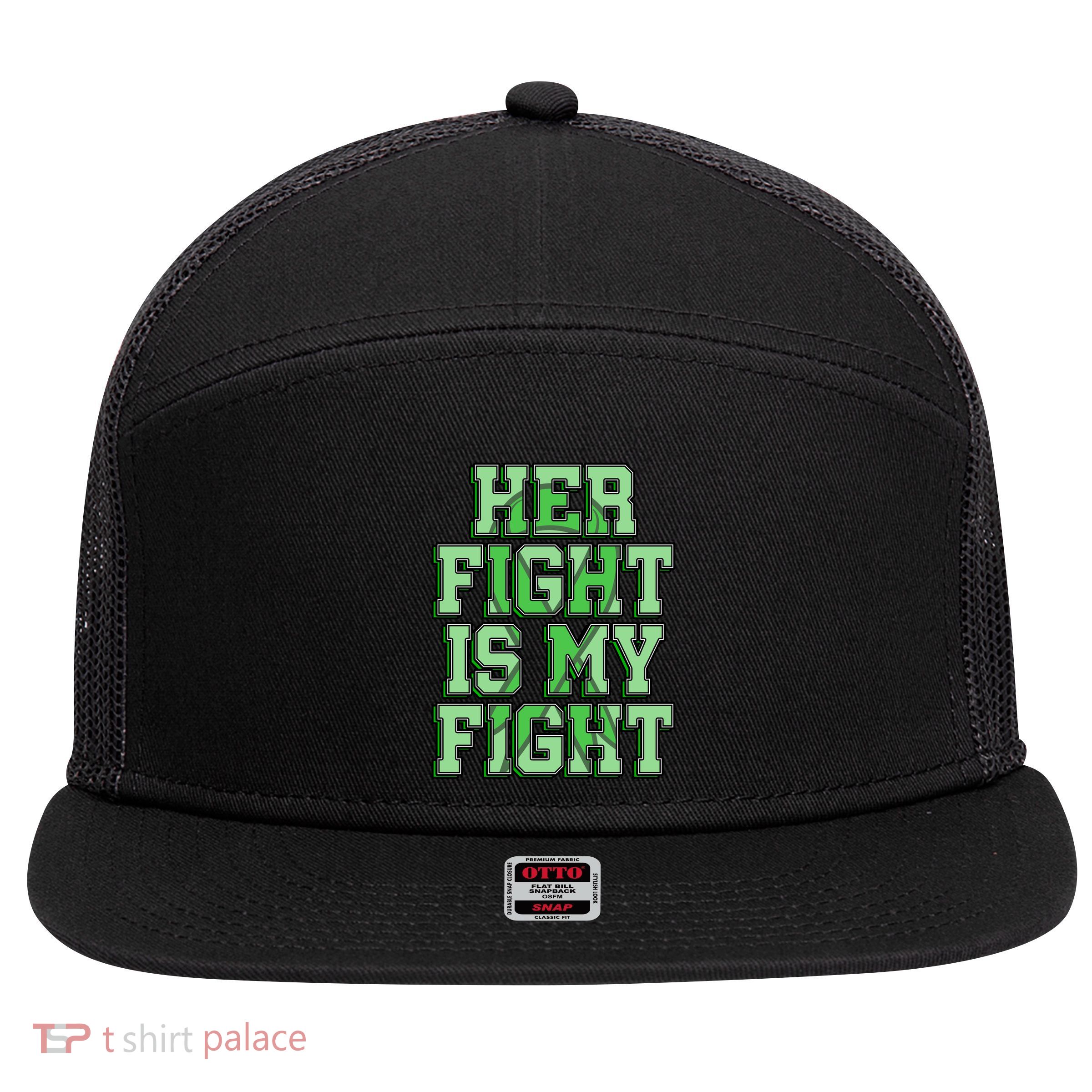 Her Fight Is My Fight Cerebral Palsy Awareness Disabled Gift 7 Panel Mesh Trucker Snapback Hat