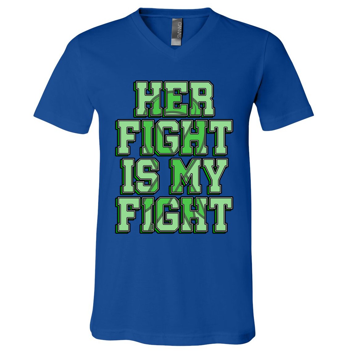 Her Fight Is My Fight Cerebral Palsy Awareness Disabled Gift V-Neck T-Shirt