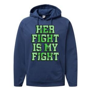 Her Fight Is My Fight Cerebral Palsy Awareness Disabled Gift Performance Fleece Hoodie