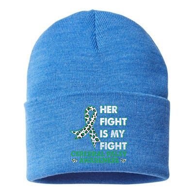 Her Fight Is My Fight Costume Cerebral Palsy Awareness Great Gift Sustainable Knit Beanie