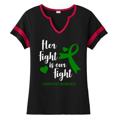 Her Fight Is Our Fight Lymphoma Awareness Ladies Halftime Notch Neck Tee