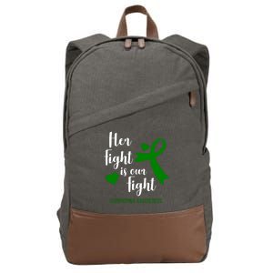 Her Fight Is Our Fight Lymphoma Awareness Cotton Canvas Backpack