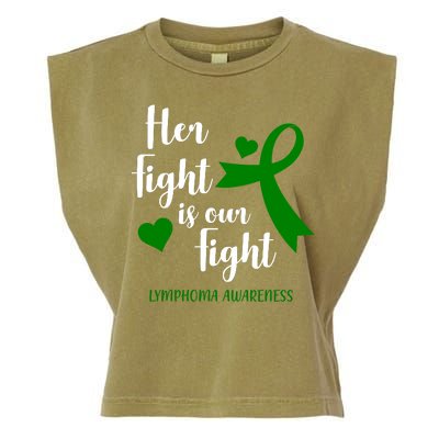 Her Fight Is Our Fight Lymphoma Awareness Garment-Dyed Women's Muscle Tee