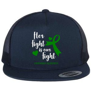 Her Fight Is Our Fight Lymphoma Awareness Flat Bill Trucker Hat