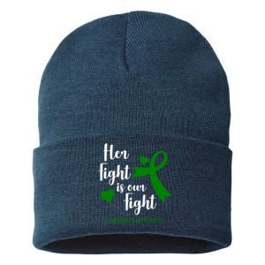 Her Fight Is Our Fight Lymphoma Awareness Sustainable Knit Beanie