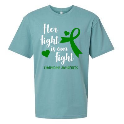 Her Fight Is Our Fight Lymphoma Awareness Sueded Cloud Jersey T-Shirt