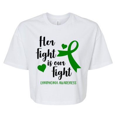 Her Fight Is Our Fight Lymphoma Awareness Bella+Canvas Jersey Crop Tee