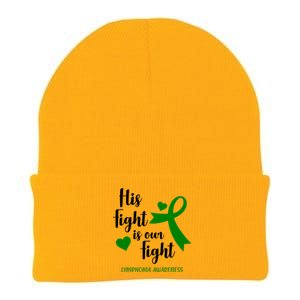 His Fight Is Our Fight Lymphoma Awareness Knit Cap Winter Beanie