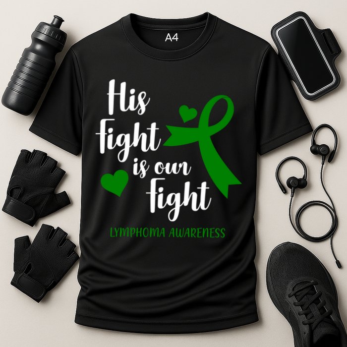 His Fight Is Our Fight Lymphoma Awareness Cooling Performance Crew T-Shirt