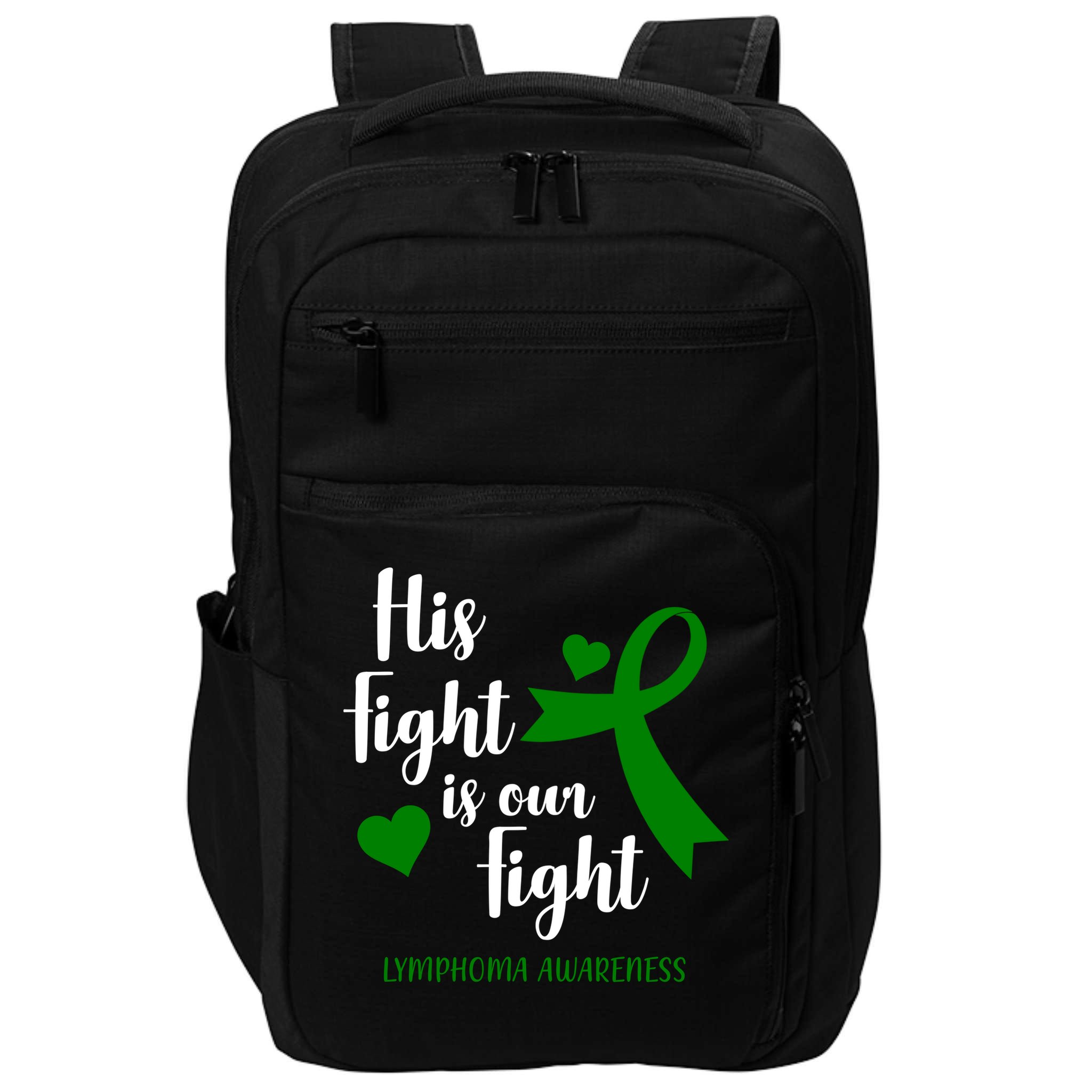 His Fight Is Our Fight Lymphoma Awareness Impact Tech Backpack