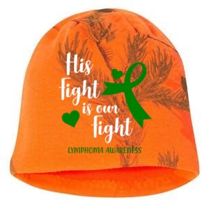 His Fight Is Our Fight Lymphoma Awareness Kati - Camo Knit Beanie