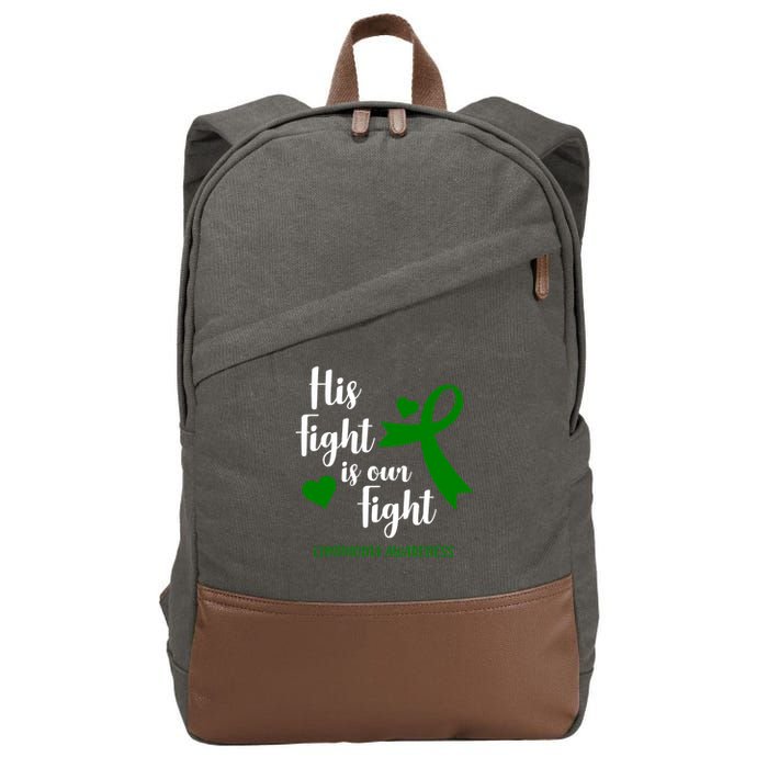 His Fight Is Our Fight Lymphoma Awareness Cotton Canvas Backpack